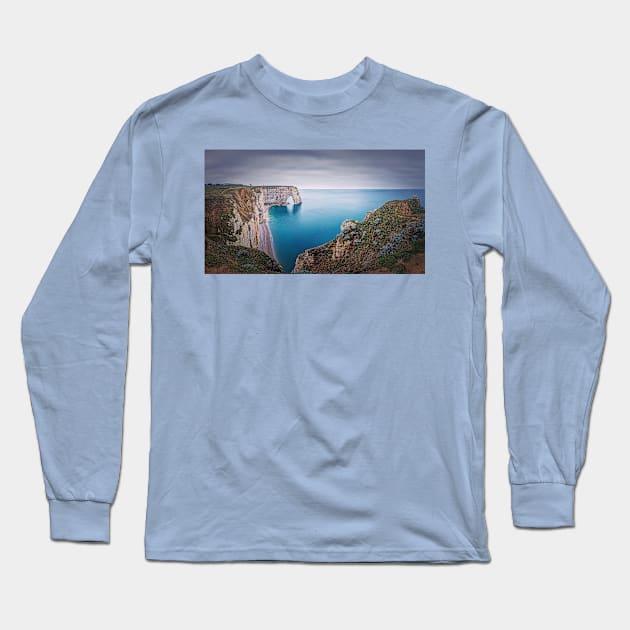 Porte d'Aval idyllic panorama Long Sleeve T-Shirt by psychoshadow